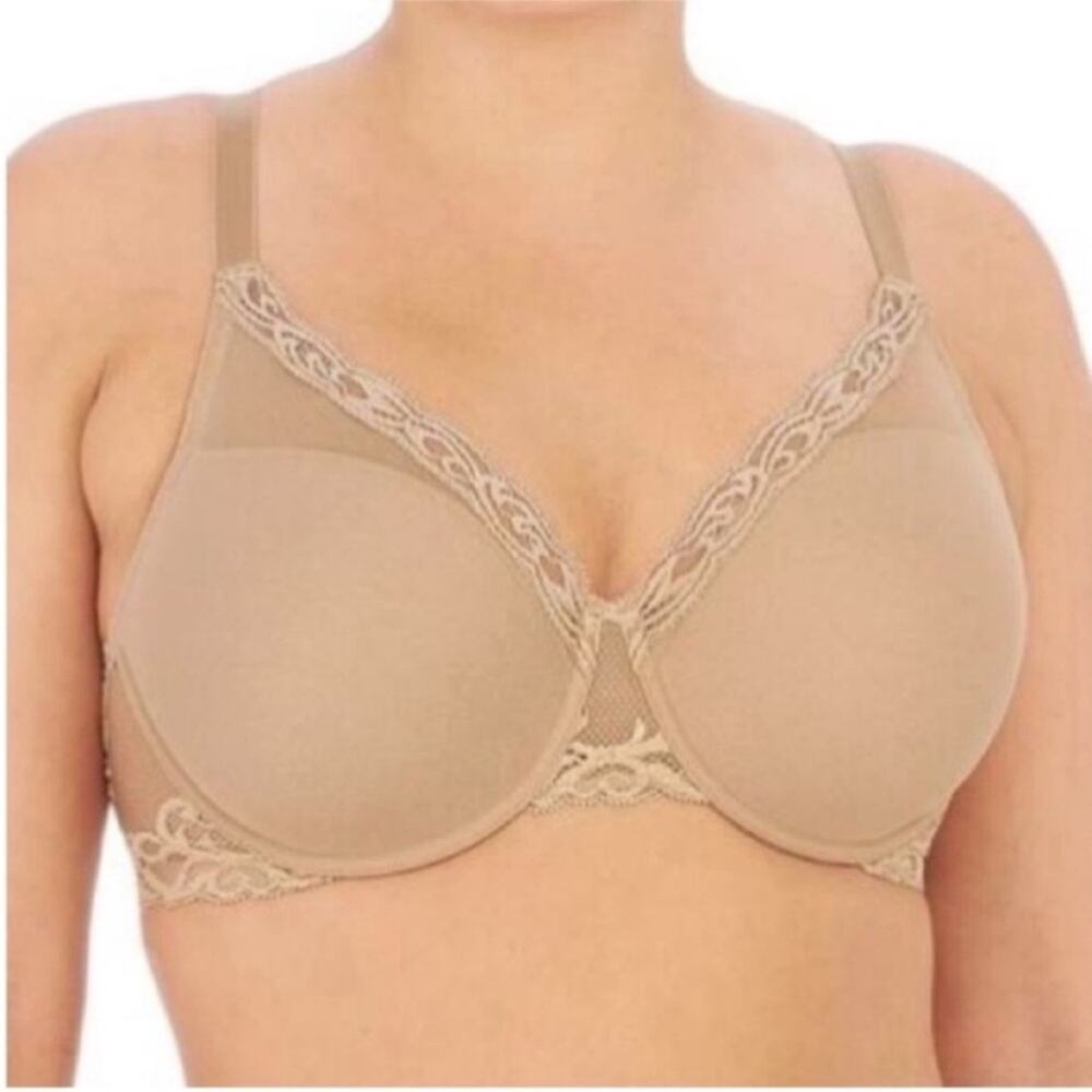 NWOT Natori Feathers Full Figure Plunge T-Shirt Café Bra 741299 – 42H (DDDDD)